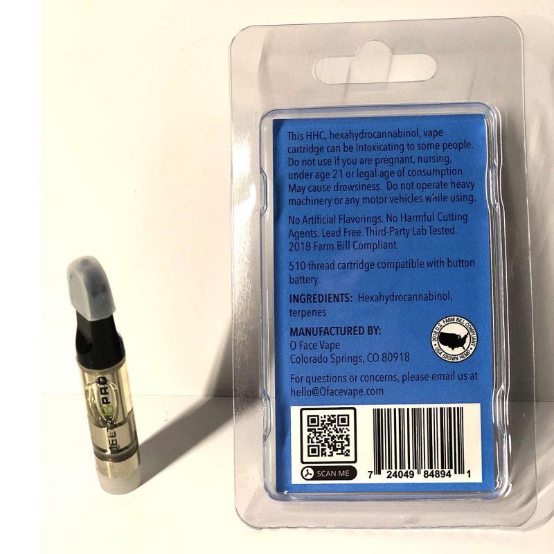 Delta 8 Pro D8 HHC O Face Cartridge Blue Milk Back