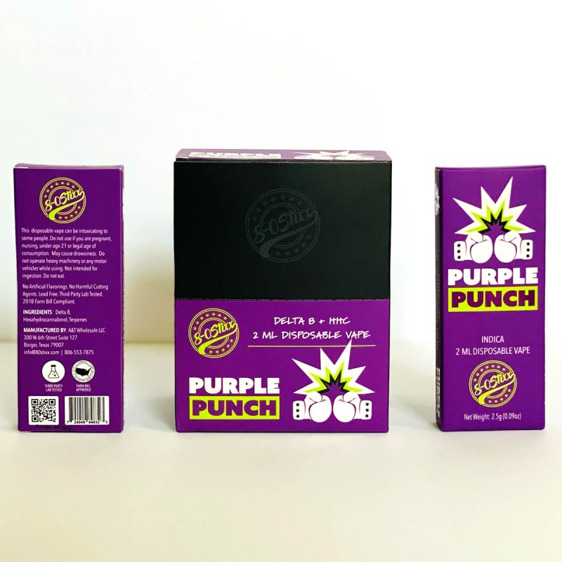 80 stixx Delta 8 HHC 2 ml Disposable Vape Purple Punch